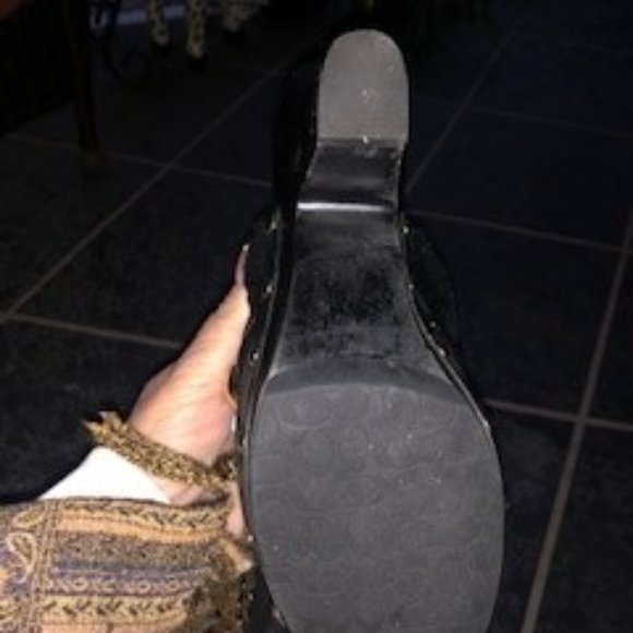 Coach sz 9.5 black suede Ivanka clogs - Picture 2 of 10